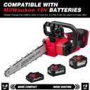 2-IN-1 Cordless 10-Inch Pole Saw and Chainsaw Compatible with Milwaukee 18V Battery, Total Reach of Max 15ft, Auto Oiling, Electric Pole Saw for Tree Trimming Pruning (Battery NOT Included)