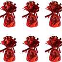 Beistle Metallic Plastic Wrapped Balloon Weight Holders For Birthday Party Decorations, Red - 6 Piece