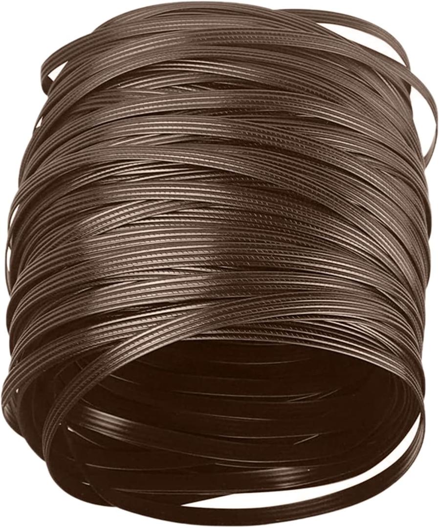 230Ft/1.1Lb Wicker Repair Kit, Wicker Repair Supplies, Flat Plastic Rattan Weaving Material for Rattan Patio Furniture Sofa Chair Table Repair and Storage Basket (Dark Coffee with Ribbing)