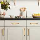 khtumeware 10 Pack Brushed Brass Cup Pulls 4 Inch Center to Center - Cabinet & Drawer Handles for Kitchen Hardware