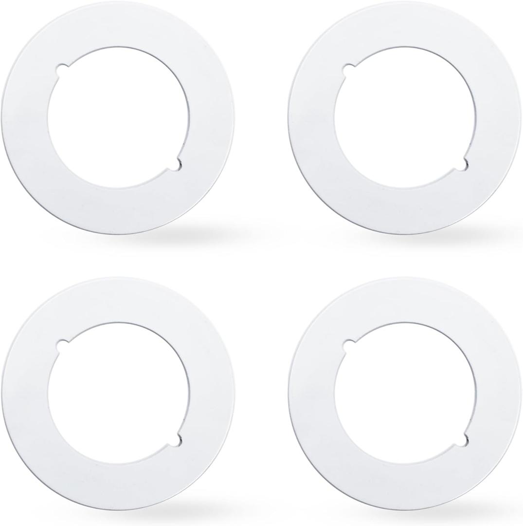Scar Plate, 2-1/8" Inner Diameter, 3-1/2" Outer Diameter, Fits Under existing lockset to Cover up The Damaged Door (4 Pcs White)