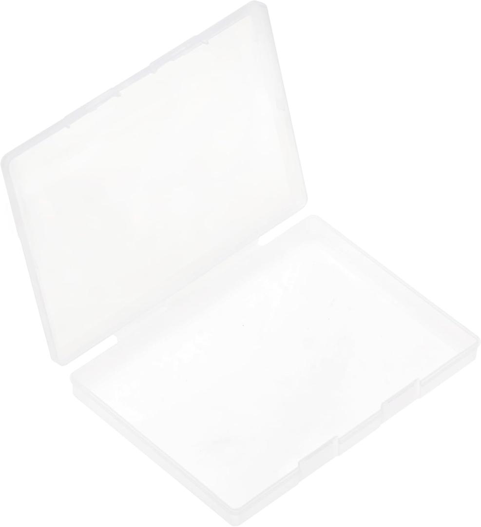 Paialco A5 Clear Plastic Storage Box, 6x8 Inch Flat Case Holder for Beads/Tools/Letters/Papers (Colourless)