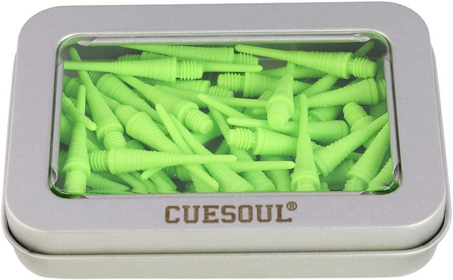 CUESOUL 100 Pieces Soft Tip Points for Soft Tip Darts (Light Green)