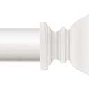 BRIOFOX White Curtain Rods for Windows 28 to 48 Inch Adjustable Length 1 Inch Diameter Heavy Duty Window Curtain Rods for Indoor Ourdoors With Classic Square Finials