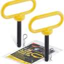 2Pack Hitch Pin, 1/2 x 3 Inch Trailer Hitch Pin with Clip and Rubber-Coated Handle, Strong Heavy Duty Lawn Mower Hitch Pin for Mowers, Tractor Truck, Towing Cargo, ATV (Yellow)
