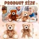 HyDren 12 Pieces Valentines Bears Stuffed Animals Soft Plush Toy Bears for Birthday Party Easter Wedding Baby Shower Christian Charity Donation Supplies(White, Brown, Khaki)
