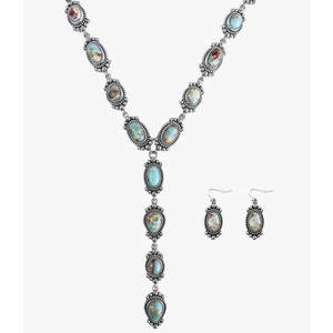 TOPACC Western Turquoise Necklace and Earring Sets for Women Cowgirl Accessories