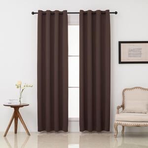 Pickluc Grommet Blackout Curtains 84 Inches Long 2 Panels, Light Blocking Window Drapes for Living Room, Thermal Insulated, Noise Reduction, Chocolate Brown, 52" Wide x 84" Length