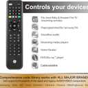 GE Universal Remote Control with Roku or Fire TV Streaming Remote Compartment, use with Samsung, Vizio, LG, Sony, Sharp, Apple TV, TCL, Smart TVs, Streaming Players, Blu-ray, DVD, 4-Device, 59046