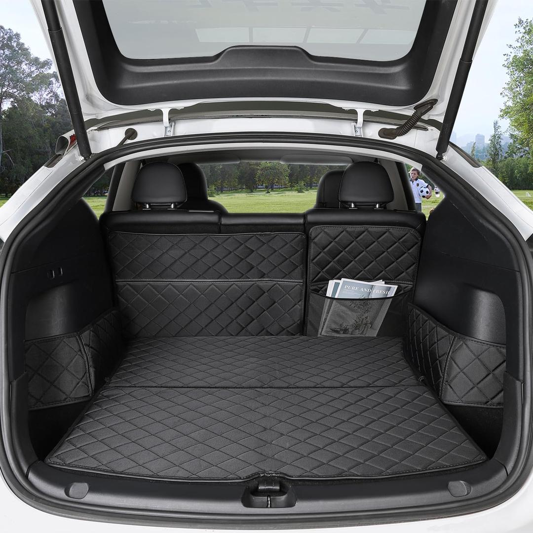 Topfit for Tesla Model Y Trunk Mats Cargo Liner Waterproof Dog Car Seat Covers Protector All-Weather Rear Floor Mat for Tesla Model Y Accessories 2019-2025