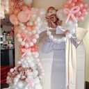 Soonlyn Pink Bow Balloon Arch Kit 13ft 12in, Pink White Balloons for Coquette Birthday Decorations Bow Party Decorations Bachelorette Baby Shower