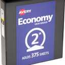 2 Inch 3 Ring Binder, D-Ring View with XtraLife Hinge, Non-Stick PVC-Free, Black, 375-Sheet Capacity, Single Binder