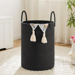 Artfeel Laundry Basket,Woven Cotton Rope Laundry Hamper,60L for Decorative Storage of Dirty Clothes,Toys and Blankets in Bathroom,Baby Room and Living Room