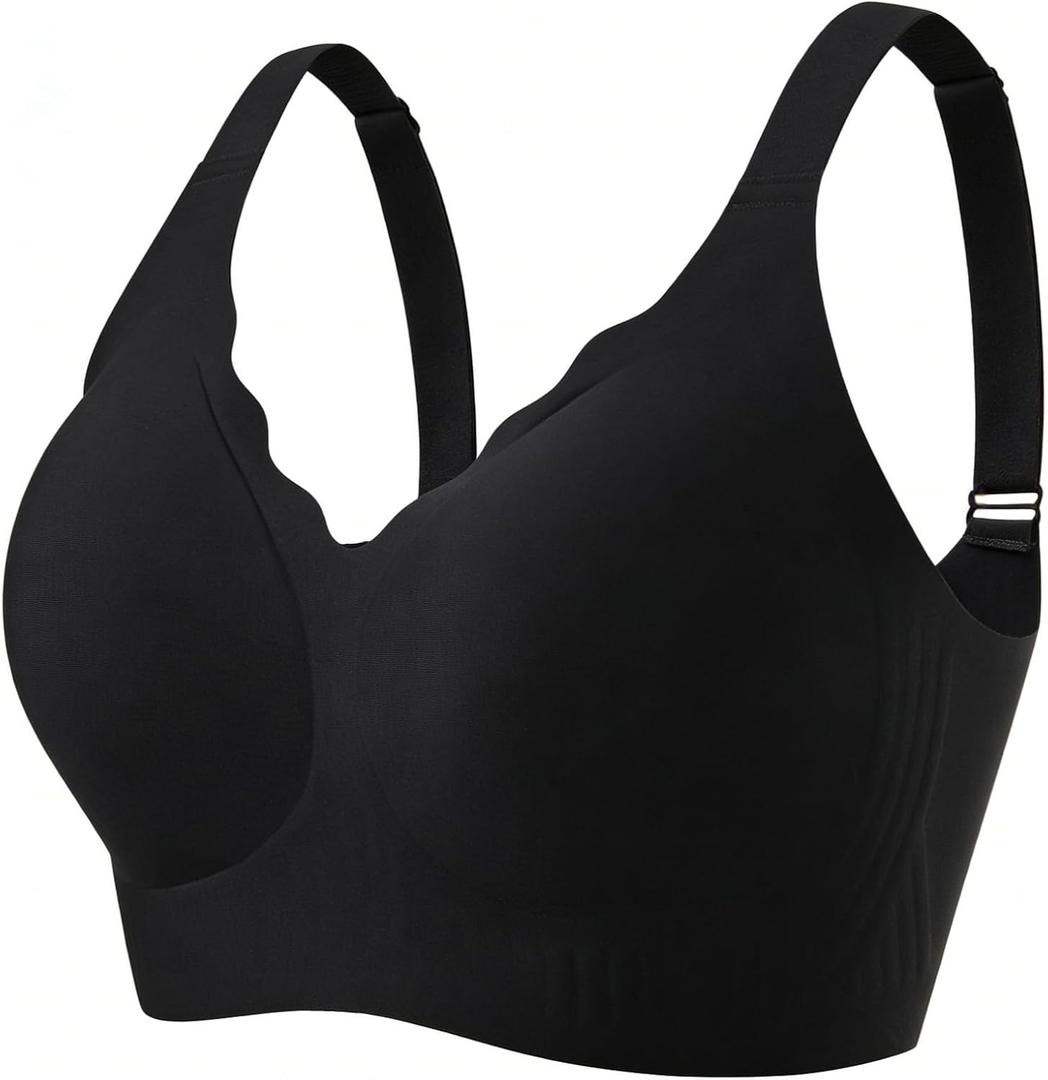 Womens Wireless Bras Comfortable No Underwire Bralettes Full Coverage Everyday Bras 3X