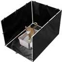 Bhyhok Cat Litter Box Enclosure Splash Guard, Large, Black, Easy to Clean, 22.8"x28.7"x17.3"