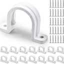 15 Pcs 3/4 Inch Pipe Clamps with Screws PVC Conduit Clamp Pipe Strap, for Fixing Pipe Cable Wires Flexible Conduit