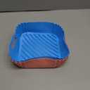 Air Fryer Silicone Liners Square 2 Pack 7.1 Inch Airfryer Liners 4-7 QT Reusable Air Fryer Liners Silicone Pot Oven Liner Baking Tray, Air Fryer Basket Silicone Mat Bowl Air Fryer Accessories Kitchen (Pink +Blue)