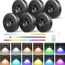 Rechargeable Puck Lights with Remote - 6 Pack LED Under Cabinet Lighting, Color Changing, Dimmable, 1000mAh Battery Powered, Timer, Night Light, for Kitchen, Closet and More, Size: 2.56