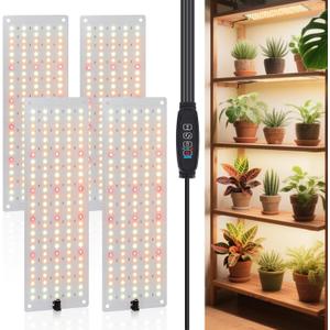 LBW Plant Grow Light, 540 LEDs Full Spectrum Grow Lights for Indoor Plants, Under Cabinet Grow Lamp with 4/8/12H Timer, 3 Lighting Modes, 10 Dimmable Levels, Suitable for Plant Growth, 4 Pack