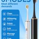 Aneebart Sonic 2 Pack Electric Toothbrush for Adults and Kids, Travel Toothbrush Includes 12 Replacement Toothbrush Heads, 6 Modes with 2 MIN Smart Timer (Black White)