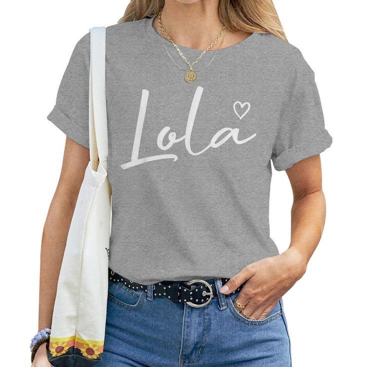 Lola Gifts For Women Grandma Heart Mother's Day Lola T-Shirt Gray, XL