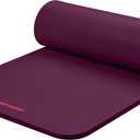 Retrospec Solana Yoga Mat 1" Thick w/Nylon Strap for Men & Women - Non Slip Exercise Mat for Home Yoga, Pilates, Stretching, Floor & Fitness Workouts (Boysenberry)