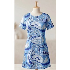 Dynamic Swirls Crewneck Dress Size M