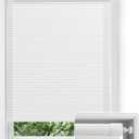 No Drill Cellular Shades Light Filtering Honeycomb Blinds 30" Wx64 H White