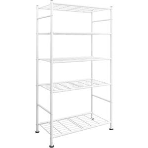 Storage Shelves - 5 Tier Shelf Organizer, Heavy Duty Garage Shelving Unit with Leveling Feet, Stable Metal Shelves Organizer for Pantry, Kitchen and Closet, 33.0" W x 12.6" D x 72.0" H, White