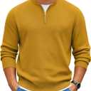 COOFANDY Mens Quarter Zip Pullover Slim Fit Knit Sweater Lightweight Mock Neck Casual Sweaters (S)
