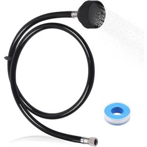Shampoo Bowl Sink Hose with Sprayer,Salon Spray Head Attachment for Shampoo Bowl Faucet Vacuum Breaker, Salons Sink, Barber Shop, Spa, 1/4" Thread, 46" Long