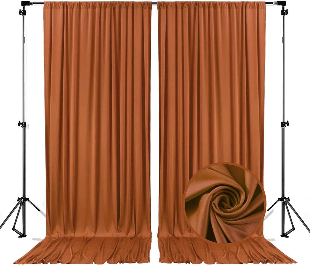 10 x 7 Feet Bronze Backdrop Curtain for Partie, Background Curtains for Photoshoot, Birthday, Wedding, Halloween, Thanksgiving, Christmas, New Year Party Decorations 5Ft x 7Ft, 2 Panels