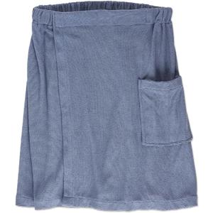 DII Men's Terry Shower Wrap Collection Adjustable with Velcro and Pocket, 54x20, Stonewash Blue
