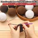 Soulchen 12 Pcs Neutral Christmas Crochet Ornaments 2.36" Boho Farmhouse Christmas Tree Hanging Balls Handmade Vintage Rustic Knitted Ornaments for Xmas Tree Holiday Decor(Beige, Khaki, Brown)