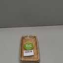 Small Rattan Serving Tray, Woven Rectangle Traykey Bowl for entryway, Natural Wicker Trays Key Bowl Decorative Baskets for Coffee Table, Kitchen, Bathroom