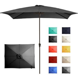 Ayge 8x10FT Large Rectangular Patio Umbrella Outdoor Table Umbrella w/Crank Rectangle Market Umbrella UV Protection for Garden, Deck,Lawn,Yard & Pool,Black
