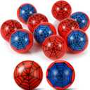 Civaner 24 Pcs Spider Party Favor, 1.57'' Stress Ball Sensory Fidget Toys for Kids Birthday Decorations Game Supplies Goodie Bags Stuffers Easter Basket Filler Classroom Gifts (Purple Web) (Red Blue Web)
