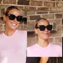 AMOMOMA Large Oversized Cat Eye Sunglasses for Women Trendy Vintage Retro Square Cateye Sun Glasses AM6635