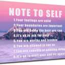 Large Motivational Canvas Wall Art Note To Self Success Quotes Poster For Office Decor Framed Daily Affirmations Pink Sunset Mountain Art Prints For Living Room Yoga Studio 36x24 Inch