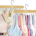Bra Hanger for Closet, Tank Top Hangers 2 Pack w/20 Hooks Holds 40 Bras, Capacity Foldable Wood Space Saving Hanger, 360Rotating Closet Organizers and Storage for Dorm & Apartment