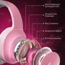 syndesmos CM7002 Gaming Headset for PS5, PS4, PC, Mac, Switch, Xbox Series, Surround Sound RGB Gaming Headphones with Noise Canceling Microphone, 50MM Dynamic Drivers, 3.5MM Audio Jack, Light Pink
