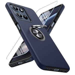 JAME for Motorola Moto G 2025/2026 Case, Moto G Play 2026 Case with Screen Protector, Dual Layer Military Grade Shockproof Cover with Ring Holder Stand Kickstand Protective Phone Cover, Blue