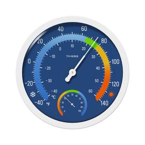 Indoor Outdoor Thermo-Hygrometer, 10 Inch Battery-Free, Dual Dial Large Numbers Analog Wall Thermometer Hygrometer, Classic Temperature Humidity Monitor for Patio, Nursery, Storage (Blue) Indoor Outdoor Thermo-Hygrometer, 10 Inch Battery-Free, Dual Dial Large Numbers Analog Wall Thermometer Hygrometer, Classic Temperature Humidity Monitor for Patio, Nursery, Storage (Blue)