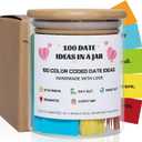 MSEHKM 100 Date Ideas In A Jar Date Night Ideas Color Coded Date Ideas Budget-friendly Date Jar Wedding/Anniversary/Bridal Shower/Newlyweds Gifts for Couples, pure