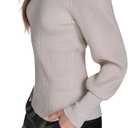 Halston Women's Round Neck Shimmer Sweater (Gold, XL)
