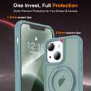 for iPhone 13/14 Case 6.1 Inches 360Rotatable Magnetic Ring Invisible Stand,[Compatible with Mag-Safe] Military Shockproof Frosted Translucent Case,Cyan