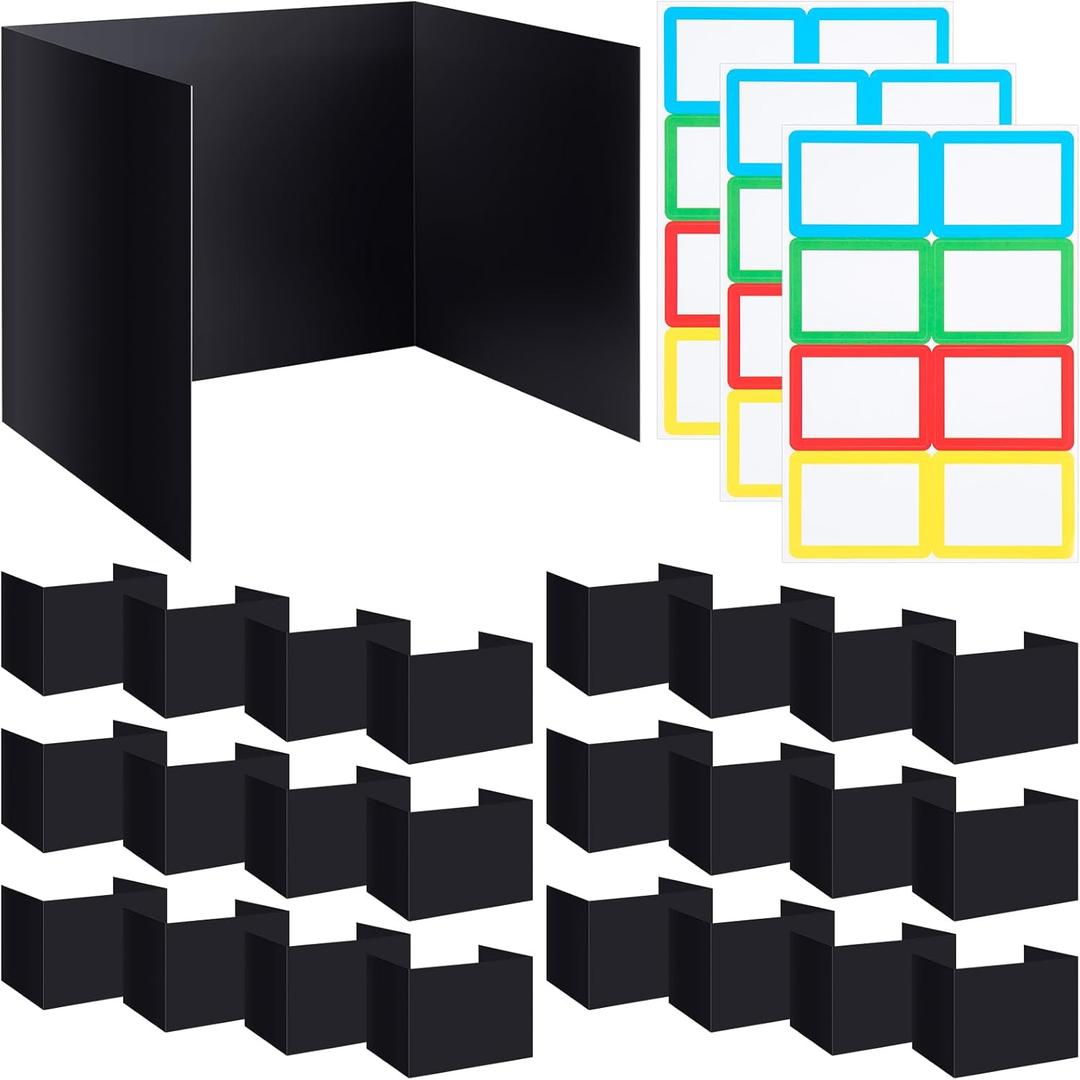 Crtiin 24 Pcs Privacy Folders for Students Desk Dividers Standard School Privacy Cardboard Board Testing Dividers Shield for Classroom Teacher Supplies Keep Eyes from roving(Stylish)