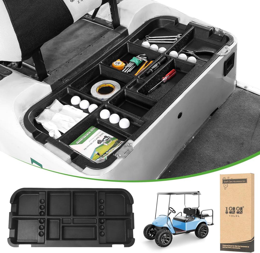 10L0L Golf Cart Under Seat Storage Tray for EZGO RXV TXT Club Car DS Precedent Electric Vehicle with Original Trojan Battery Underseat Organizer Container Holder Plate