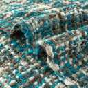 Multi-Color Teal Cable Woven Throw Blanket for Couch,50"X60" Boho Style Textured Blankets for Home Decor,Super Soft Warm Cozy Chunky Blanket with Decorative Tassels for Bed and Sofa