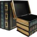 Liebemode Wooden Decorative Box, Antique & Vintage Storage Box for Home Office Shelf Decor, Retro